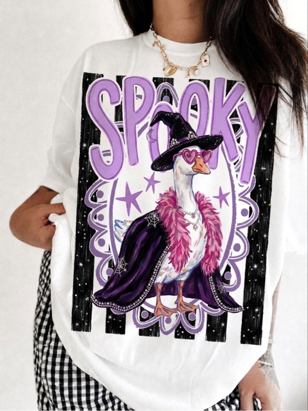 Spooky Witch Goose Graphic Tee
